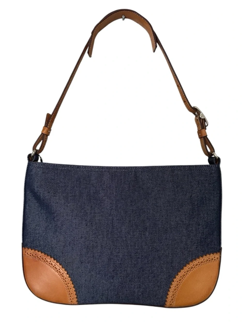 COACH Vintage Y2K Denim & Vachetta Leather Ware Shoulder Bag - Pristine - Picture 2 of 9
